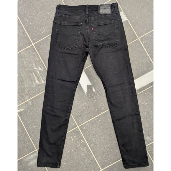 Levi's 512 Slim Taper Jeans Men 31x32 Black Stretch Denim Waterless USA - Picture 4 of 11